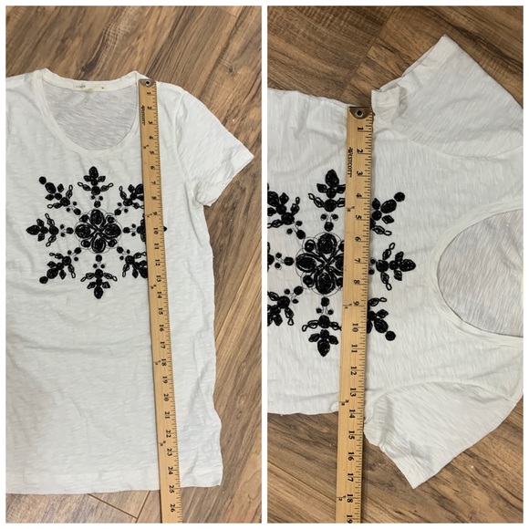 J. Crew Embroidered Snowflake Collector Tee Small - Picture 4 of 8